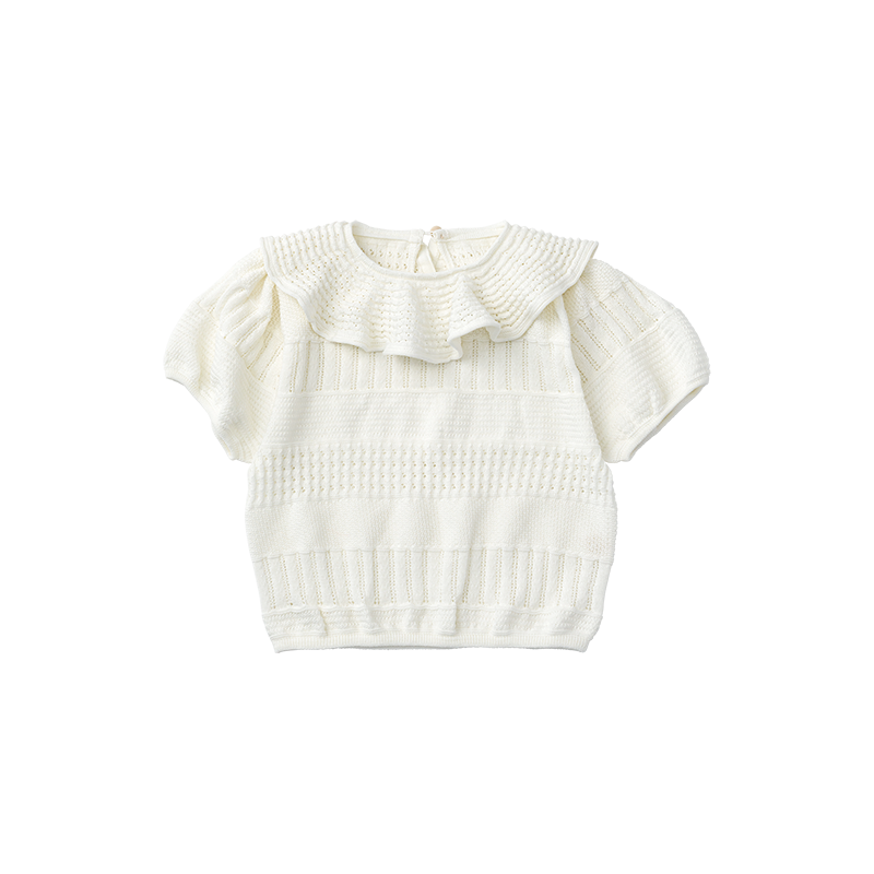 knit frill blouses shiro | ギフト・スタイ・出産祝いのMARLMARL