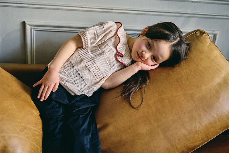 knit frill blouses beni | ギフト・スタイ・出産祝いのMARLMARL
