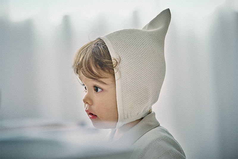 ニット帽knit bonnet mini shiro