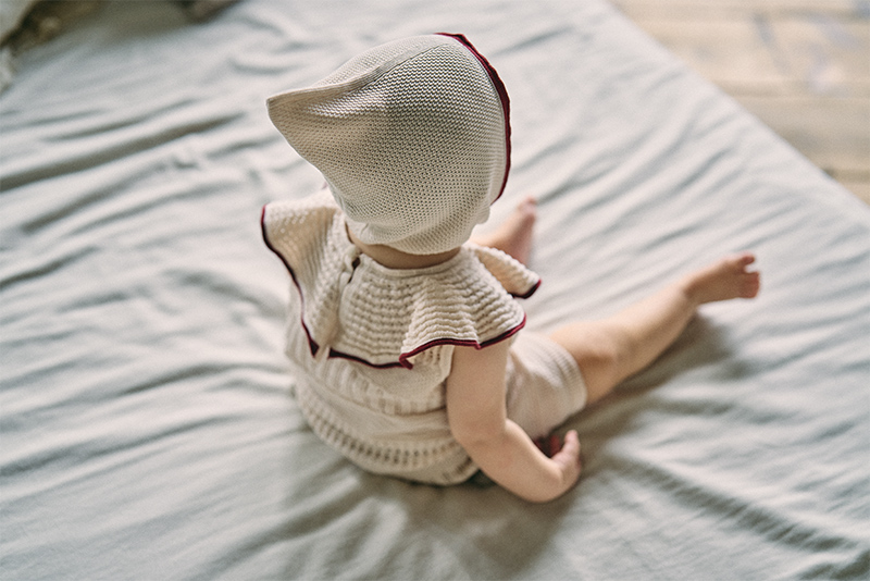 knit bonnet mini beni | ギフト・スタイ・出産祝いのMARLMARL（マール