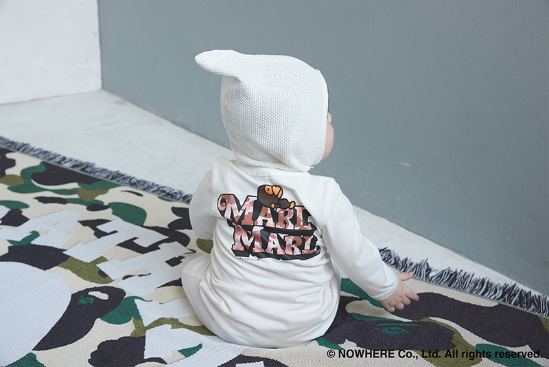 BAPE × MARLMARL - 1ST CAMO BABY MILO ROMPERS KB WHITE | ギフト