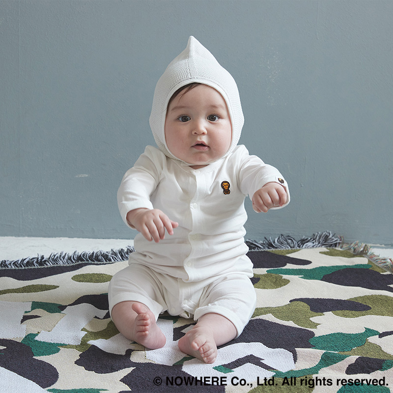 BAPE × MARLMARL - 1ST CAMO BABY MILO ROMPERS KB WHITE