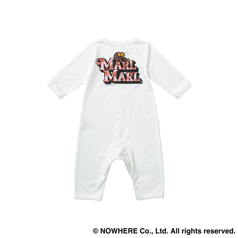 限定値下げ MARLMARL BAPE コラボ ロンパース ホワイト 新品未使用 BAPE × MARLMARL - 1ST CAMO BABY MILO ROMPERS KB WHITE | ギフト