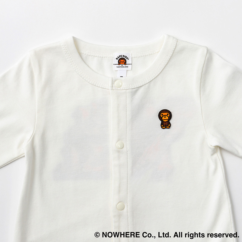 BAPE MARLMARL 1STCAMO BABYMILOROMPERS新品 BAPE × MARLMARL - 1ST CAMO BABY MILO ROMPERS KB WHITE | ギフト