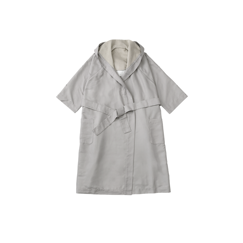 子供たちとのバスタイムに高機能バスローブ 母乳カバー付き速乾バスローブ CONCORD BATHROBE FOG