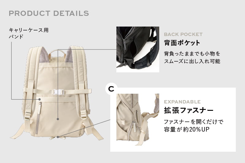 MATObyMARLMARL JOEY BACK PACKミニバッグ付きリュック JOEY BACK PACK ECRU | ギフト・スタイ・出産祝いのMARLMARL（マール