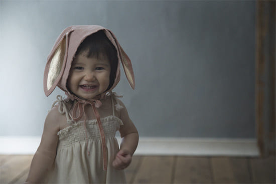 ボンネ帽bonnet 1 bunny pink
