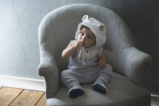 ボンネ帽bonnet 3 bear white