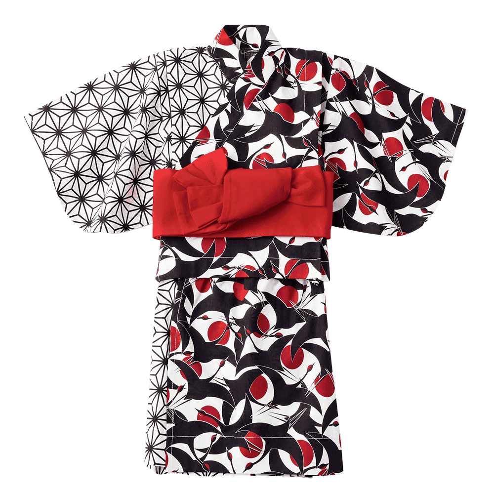 MARLMARL yukata 2 tsuru aka for baby