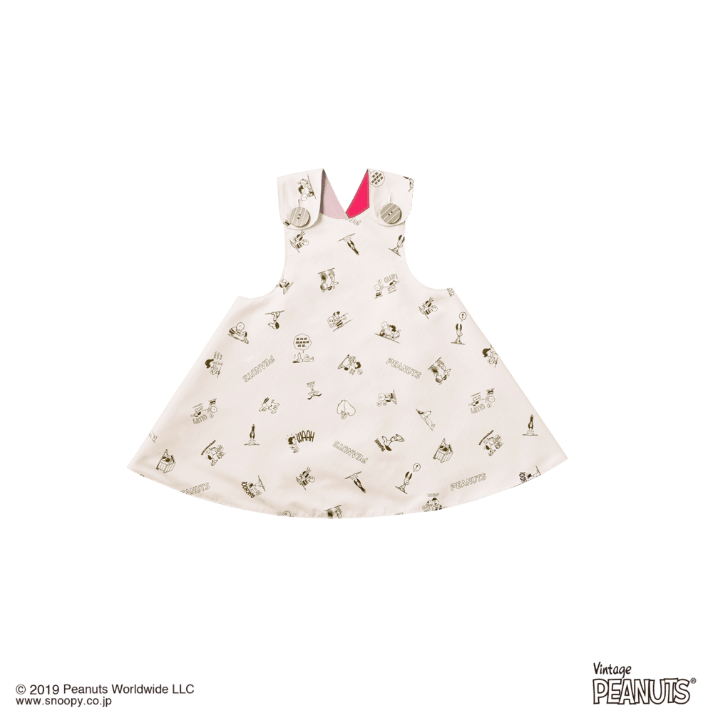 マールマール　エプロン Peanuts 4 crew pink