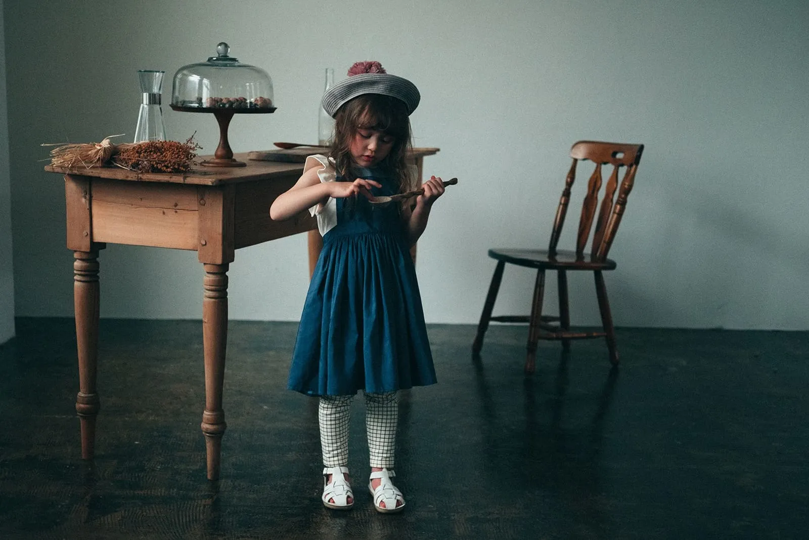 マールマール お食事エプロン bouquet 3 navy