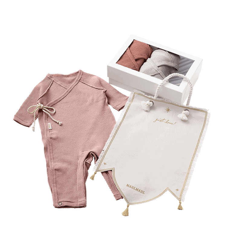 マールマール 新生児肌着セット（名入れ刺しゅう可） tous les jours box 3 full sun