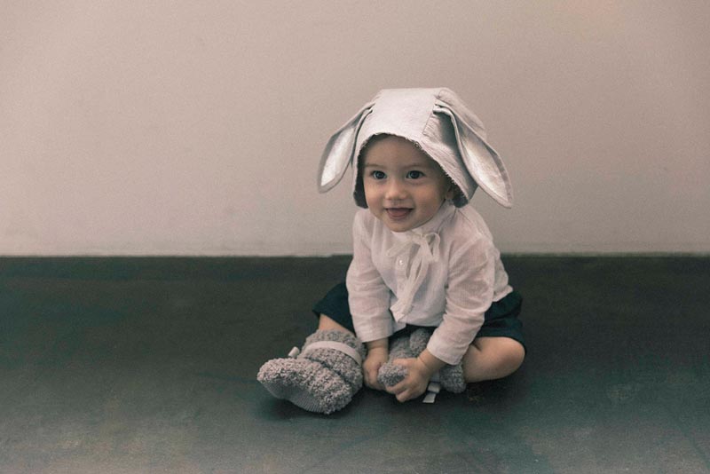 bonnet 2 bunny grey