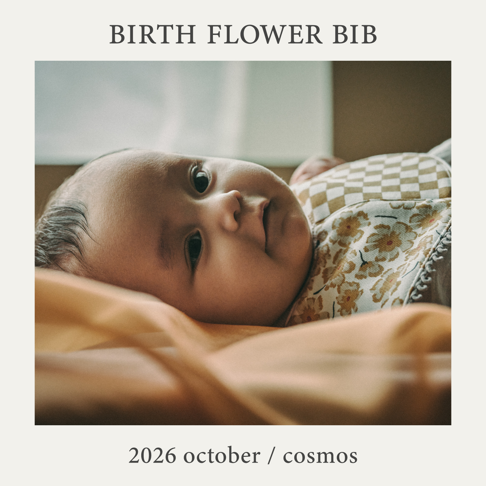 【Birth Flower Bib】10月の誕生花スタイ「cosmos」発売 9.28(MON.)